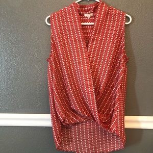 Pleione Anthropologie | red blouse